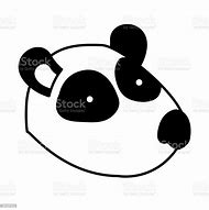 Gambar Kepala Panda Hitam Putih